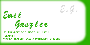 emil gaszler business card